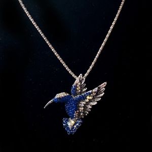 Jewelry - Hummingbird with blue crystals necklace Jewelry - Hummingbird with blue crystals necklace